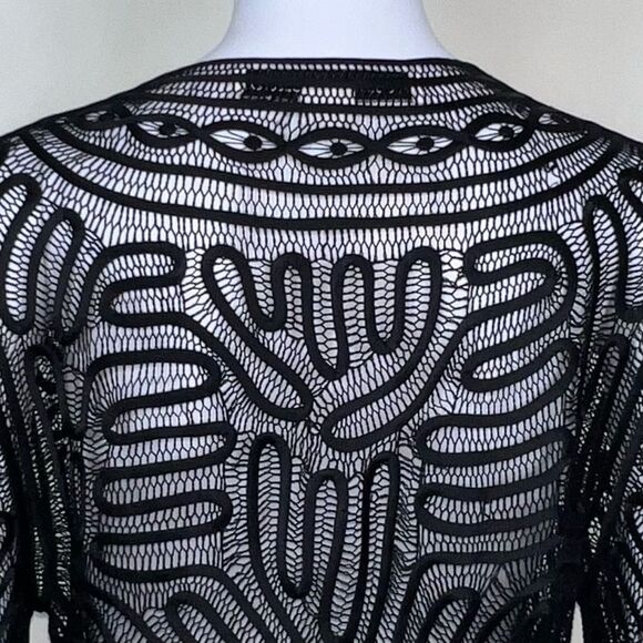 Anne Crimmins for Umi Collections Sheer 100% Silk Lace Cardigan (No size .. meas - Picture 6 of 10